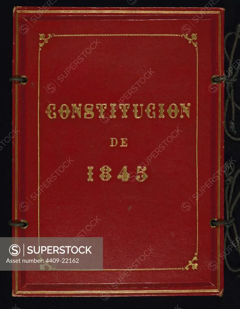 CUBIERTA DE LA CONSTITUCION DE 1845. Location: CONGRESO DE LOS DIPUTADOS-BIBLIOTECA. MADRID. SPAIN.