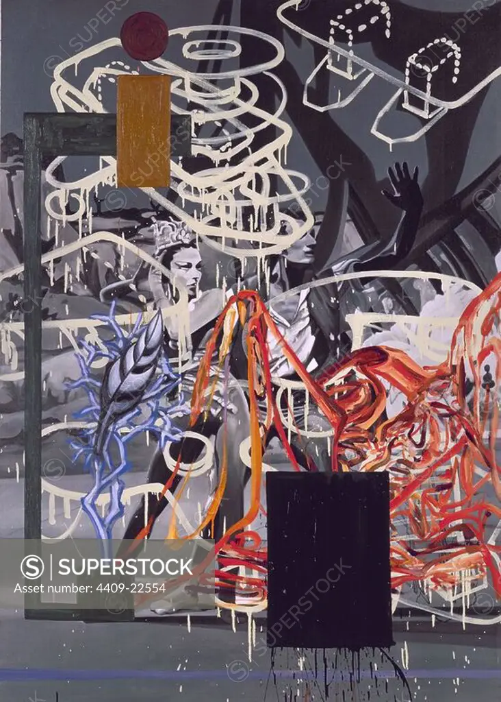 'The Forest', 1992, Oil and acrylic on canvas, 218 x 156 cm. Author: DAVID SALLE. Location: GALERIA SOLEDAD LORENZO. MADRID. SPAIN.