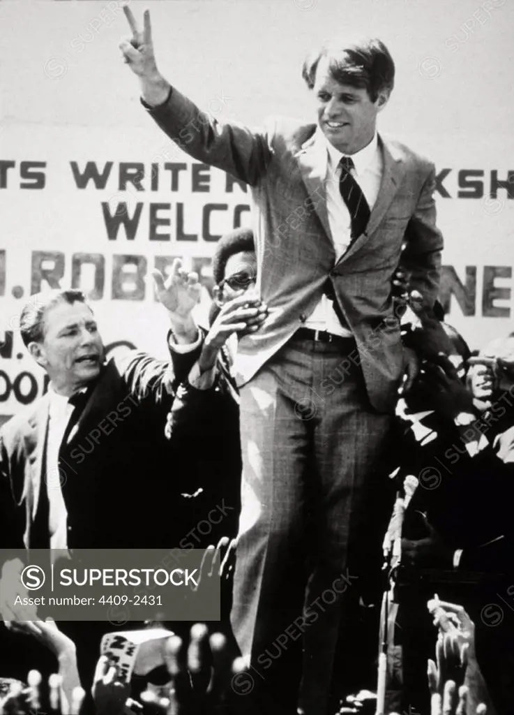 Senator Robert Kennedy campaignig.