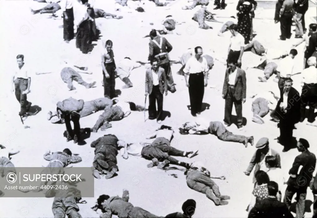 Spanish Civil War. Rebels shot in Casem of Montanas, Madrid. July 1936.