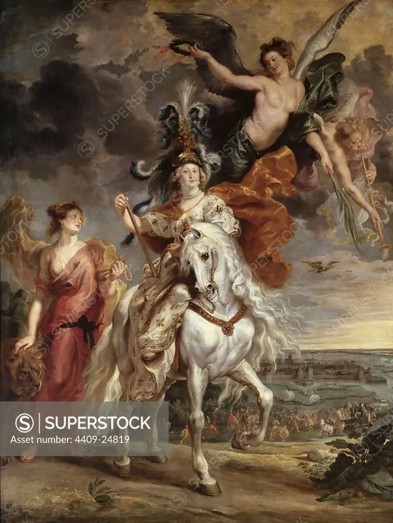 'The Medici Cycle: The Triumph of Juliers, 1st September 1610', 1622-1625, Oil on canvas, 394 x 295 cm. Author: PETER PAUL RUBENS. Location: LOUVRE MUSEUM-PAINTINGS. France. MARIE DE' MEDICIS.
