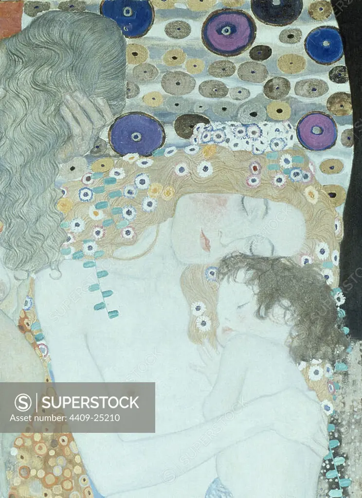 'The Three Ages of Woman' (detail), 1905, Oil on canvas. Author: GUSTAV KLIMT. Location: MUSEE NATIONAL D'ART MODERNE. Rome. ITALIA.
