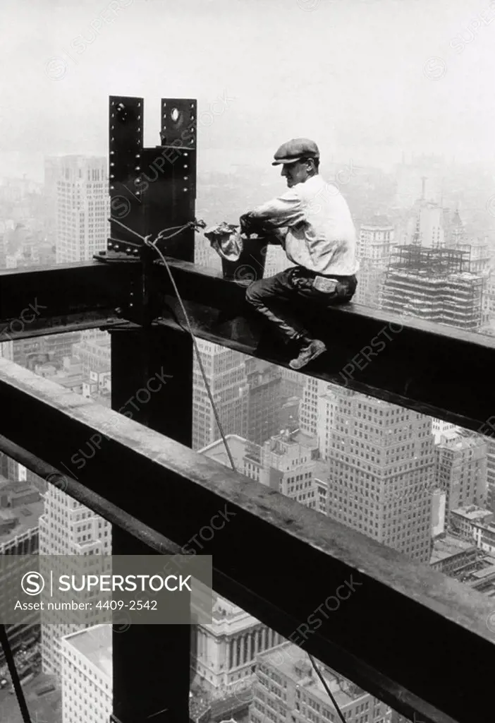 New York. Empire State Building during construction, 1930.