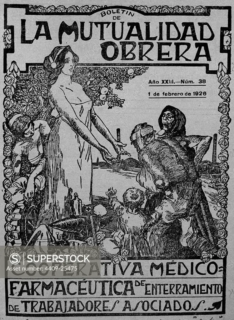 PHARMACEUTICAL MEDICAL COOPERATIVE OF BURIAL OF ASSOCIATED WORKERS, FEBRUARY 1st, 1926. Location: FUNDACION PABLO IGLESIAS. MADRID. SPAIN.