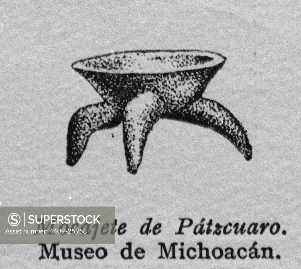 GRABADO - MOCAJETE DE PATZCUARO - MUSEO DE MICHOACAN. Location: INSTITUTO DE COOPERACION IBEROAMERICANA. MADRID. SPAIN.