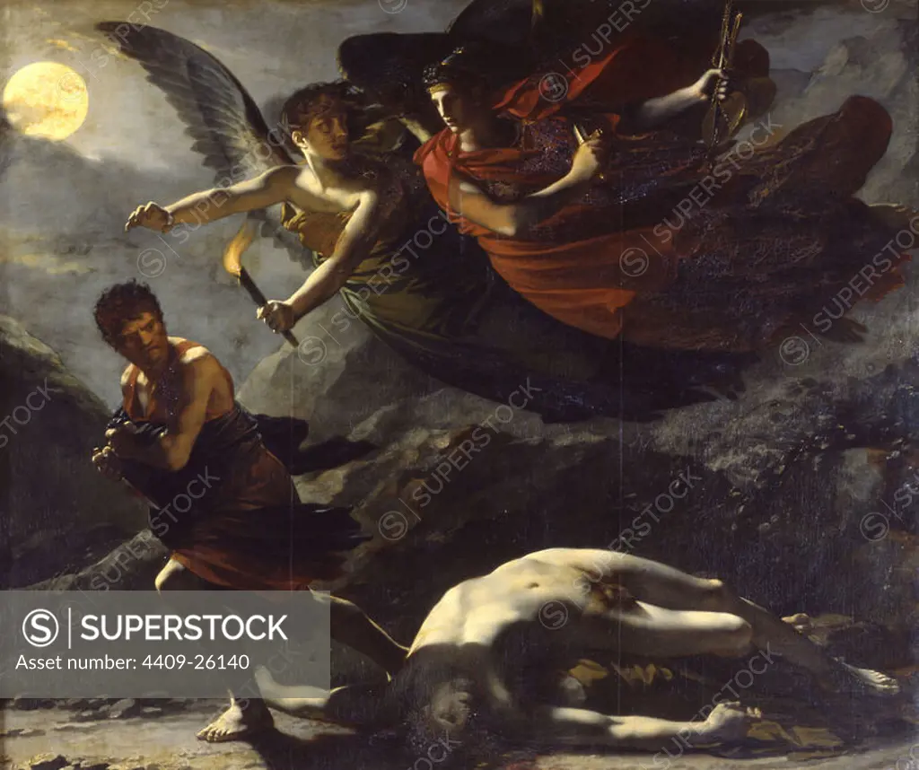 'Justice and Divine Vengeance Pursuing Crime', ca. 1805-1806, Oil on canvas, 244 x 294 cm. Author: Pierre Paul Prud'hon. Location: LOUVRE MUSEUM-PAINTINGS. France.