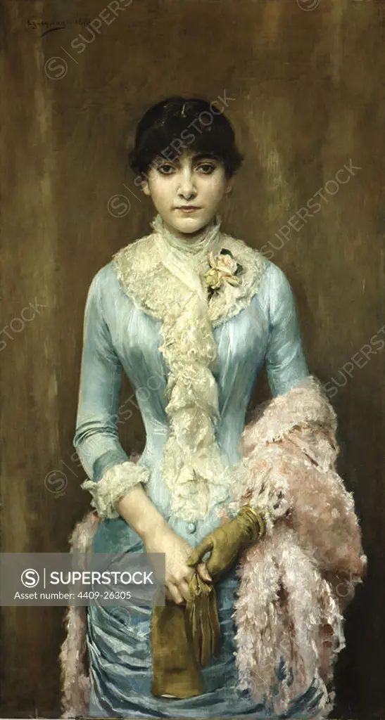 'Portrait of Carmen Gaminde de Hurtado', 1881, Oil on canvas, 118,3 x 63,3, Inv.02/253. Author: ROGELIO EGUSQUIZA (1845/1915). Location: MUSEUM OF FINE ARTS. BILBAO. Biscay. SPAIN.
