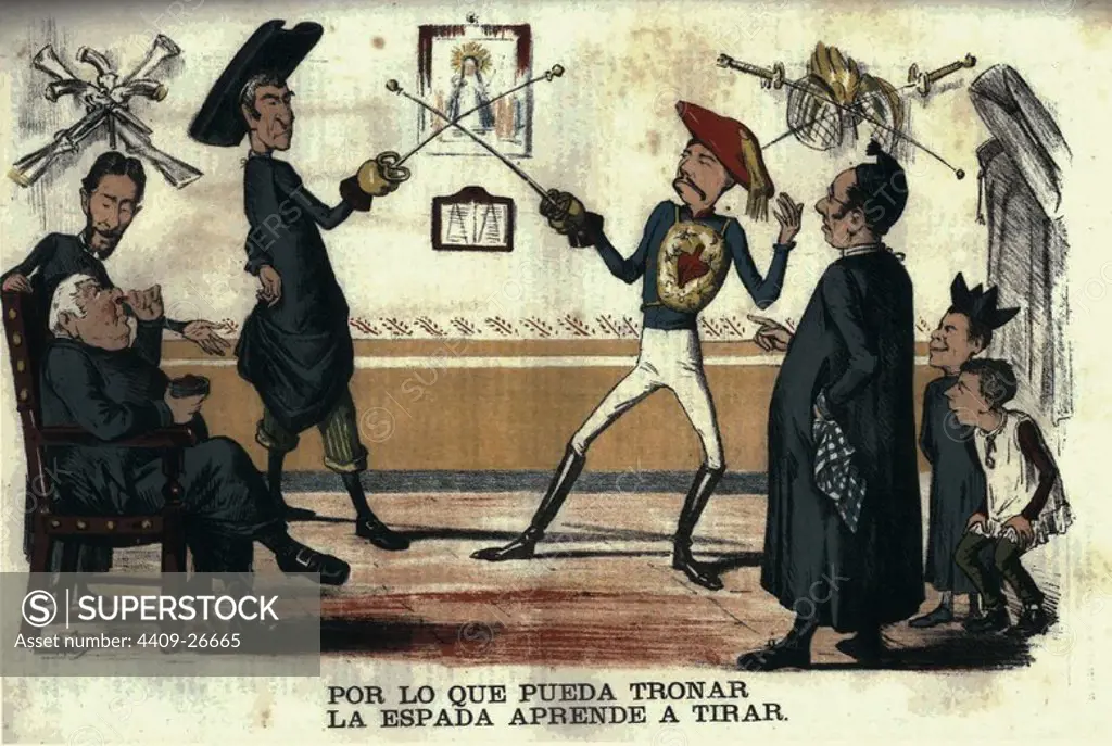SATIRA - REVISTA LA FLACA - 3 DE ABRIL DE 1870. Location: BIBLIOTECA NACIONAL-COLECCION. MADRID. SPAIN.
