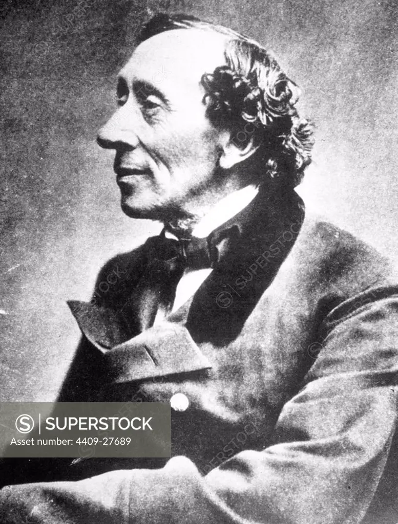 Hans Christian Andersen , danish poet and novelist. 1869.