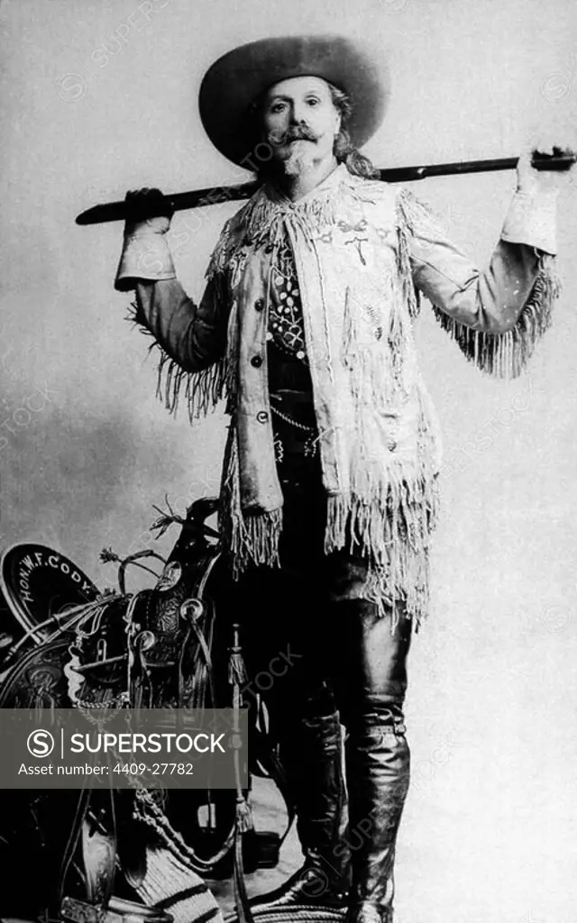 William Frederick 'Buffalo Bill' Cody, soldier, bison hunter and showman, c.1910.