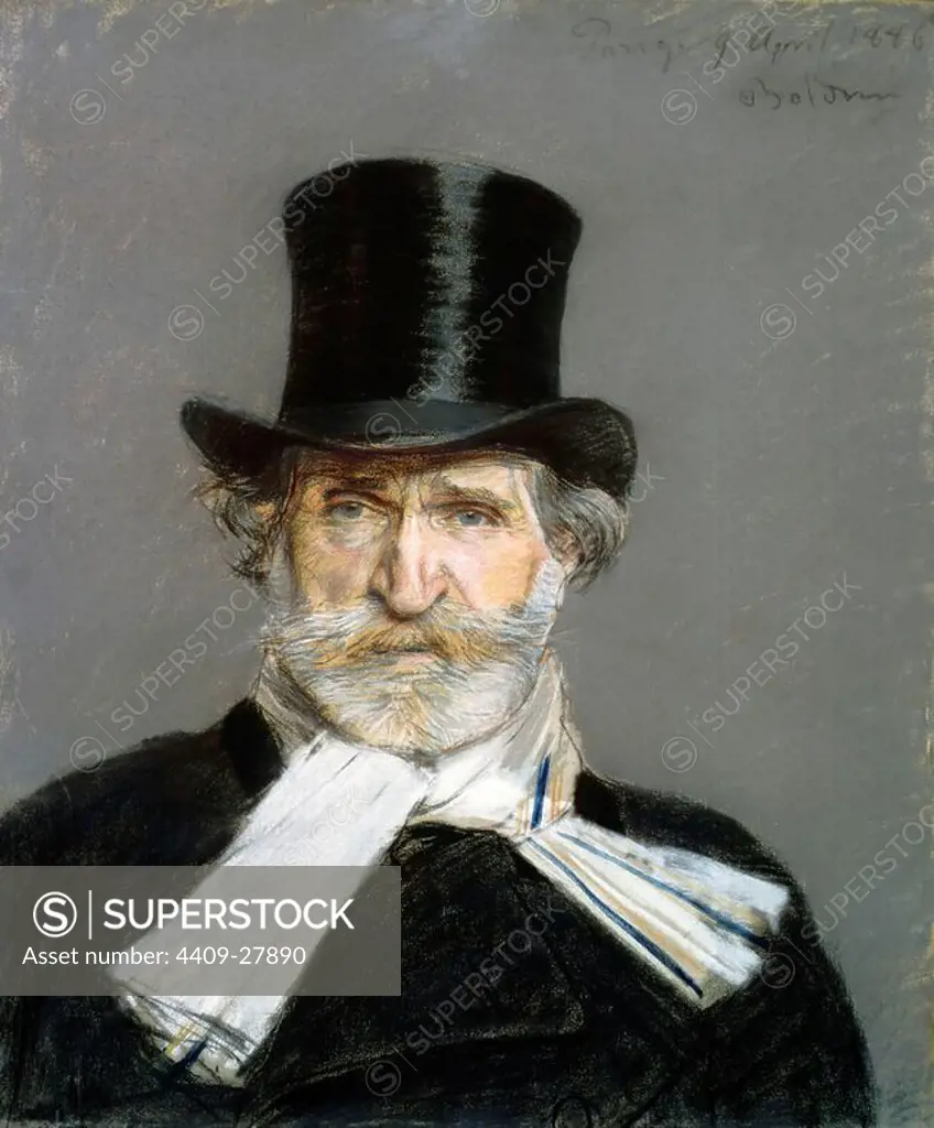 Giuseppe Verdi (1813-1901) Retrato de Giovanni Baldini.