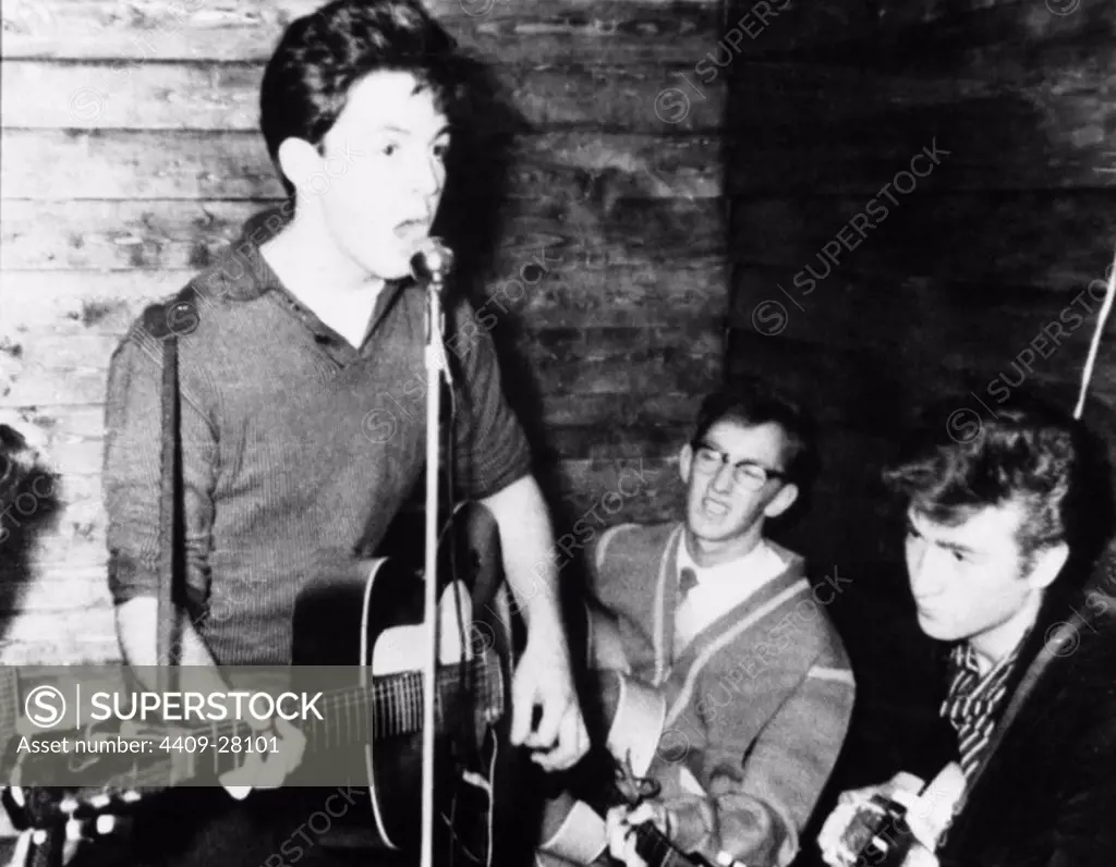Paul McCartney and John Lennon, Casbah Club, Liverpool. Beatles. 1958.