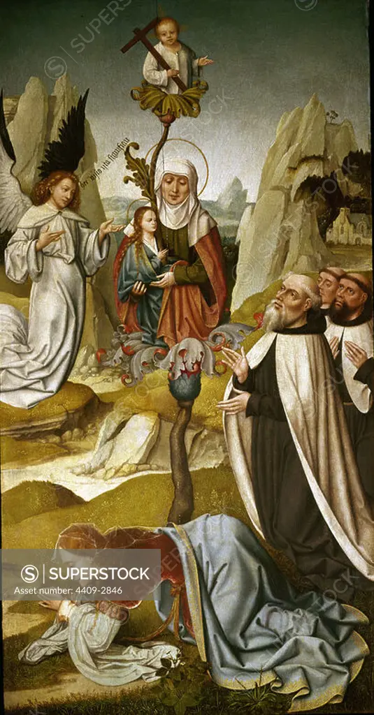 'La Virgen de los Carmelitas', ca. 1500, Oil on panel, 99 x 52,5, Inv. 3043. Author: ANONIMO FLAMENCO. Location: MUSEO LAZARO GALDIANO-COLECCION. MADRID. SPAIN.