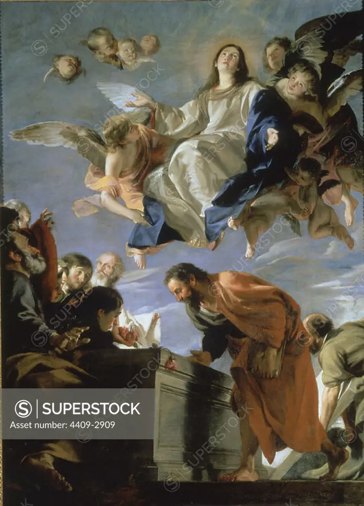 'Assumption', 1650, Spanish School, Oil on canvas, 237 x 169 cm, P00658. Author: JUAN MARTIN CABEZALERO. Location: MUSEO DEL PRADO-PINTURA. MADRID. SPAIN. VIRGIN MARY. VIRGEN DE LA ASUNCION.