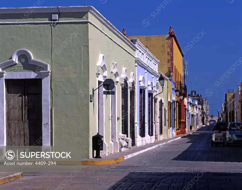 Mexico.Campeche. Calle 59 y Puerta del Mar.Colonial Siglo XVI-XVII.