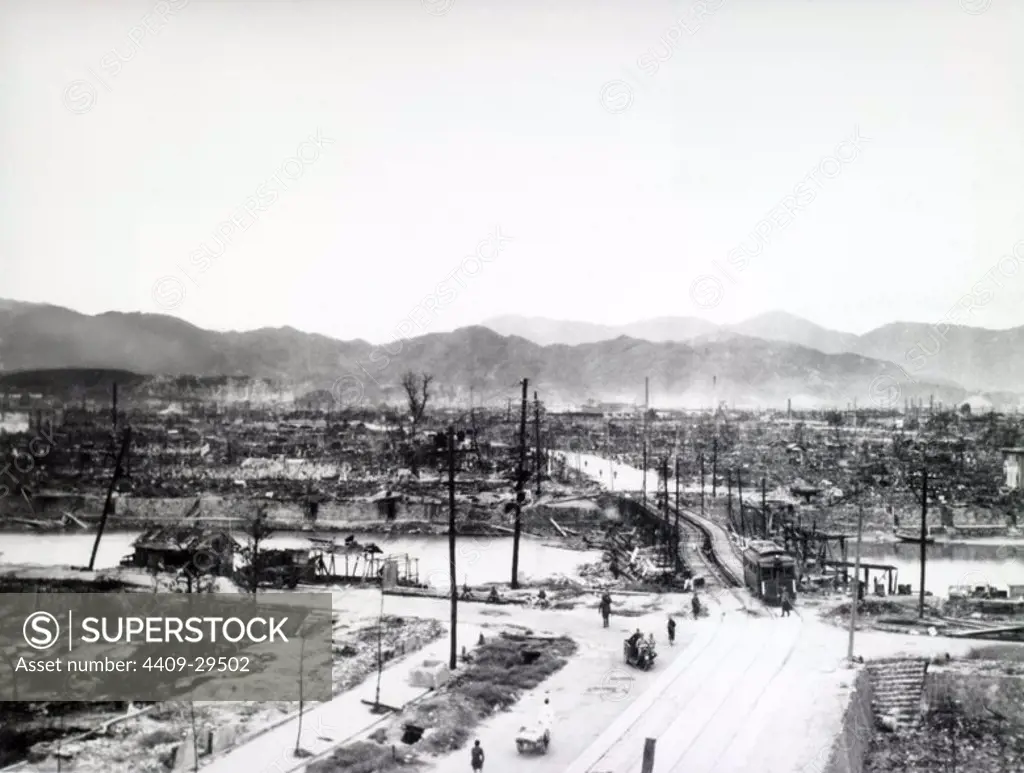 Hiroshima after the nuclear bomb. 1945.