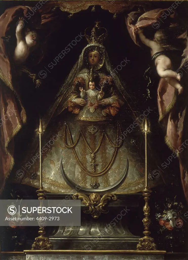 'Virgen de las maravillas', 18th century. Author: LUIS MELENDEZ. Location: CONVENTO DE SAN PLACIDO. MADRID. SPAIN.