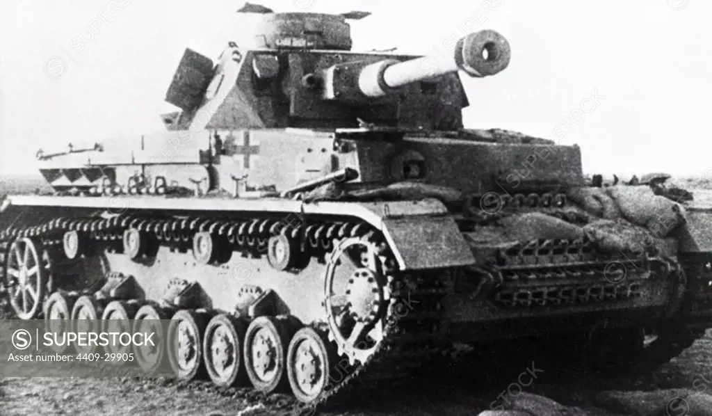 The Panzerkampfwagen IV (Pz.Kpfw IV), commonly known as the Panzer IV, tank with high velocity 7.5 M gun.
