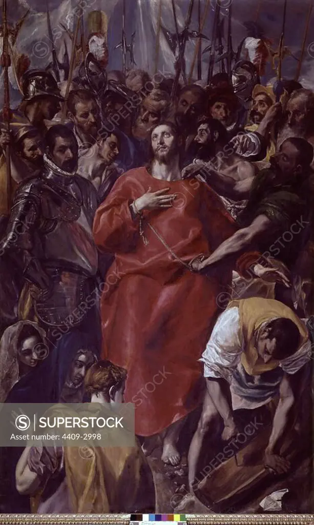 'The Disrobing of Christ', 1577-1579, Oil on canvas, 285 × 173 cm. Author: EL GRECO. Location: CATEDRAL-INTERIOR. Toledo. SPAIN. JESUS. MARY MAGDALENE. Mary Of Clopas. VIRGIN MARY. CRISTO EXPOLIO. TRES MARIAS.
