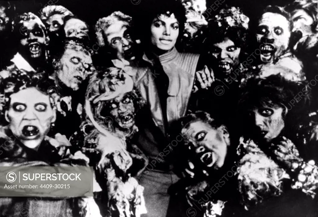 Scene from the video "Thriller" with Michael Jackson.