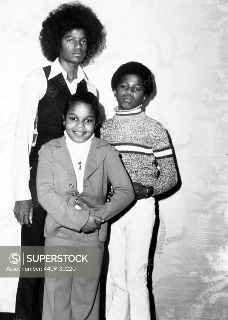 Janet Jackson, age 8, during her first interview with brother Randy and Michael. NYC 5 Februry 1975.