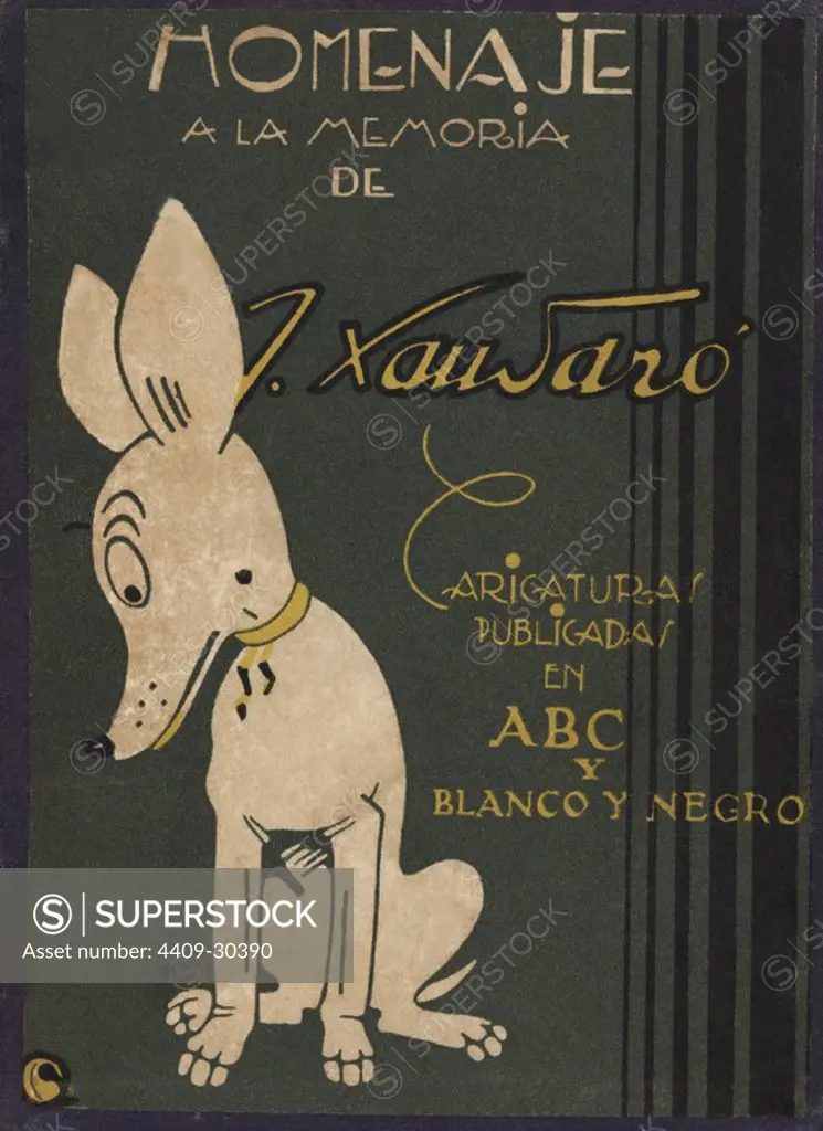 Portada del libro editado por el diario ABC de Madrid el año 1934 en homenaje al caricaturista Joaquín Xauradó y Echauz (Filipinas 1872-Madrid 1933). Author: JOAQUIM XAURADÓ Y ECHAUZ.
