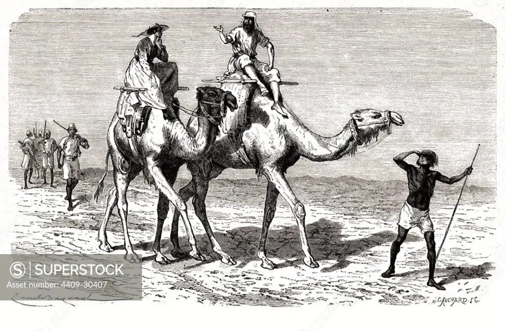 Samuel White Baker (1821-1893). Viajero y explorador británico. Descubrió el lago Alberto, en Afríca oriental. Grabado de 1875.