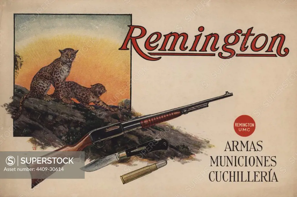 Portada del catálogo de armas y cartuchos Remington, de 1924.