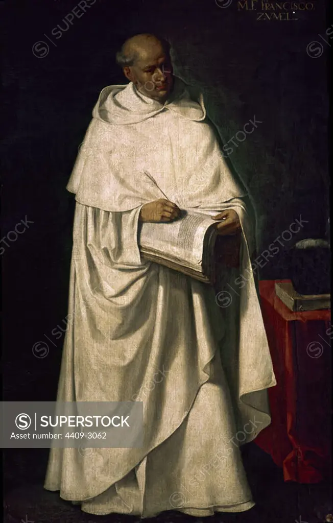 'Brother Francisco Zumel', ca. 1633, Oil on canvas, 204 x 122 cm. Author: FRANCISCO DE ZURBARAN. Location: ACADEMIA DE SAN FERNANDO-PINTURA. MADRID. SPAIN. FRAY FRANCISCO ZUMEL.