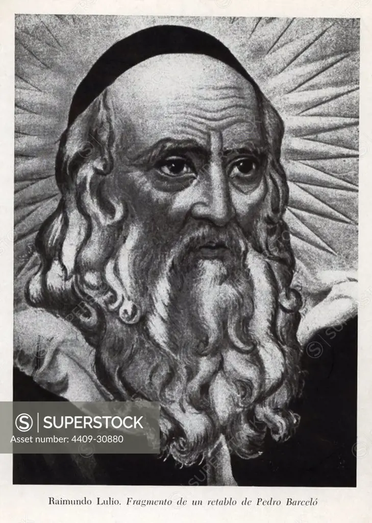 Ramon Llull (Mallorca, 1233-1315). Escritor, filósofo, místico, misionero. Fragmento de un retablo de Pedro Barceló.