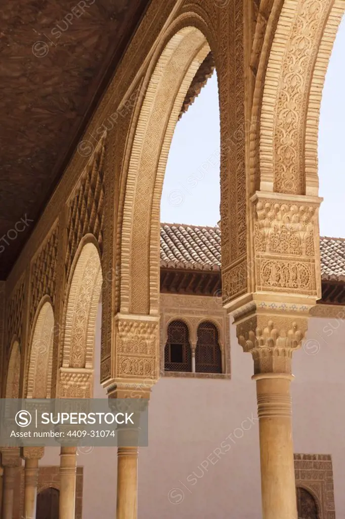 Los Palacios Nazaries. Alhambra de Granada. Granada City. Andalusia. Spain.