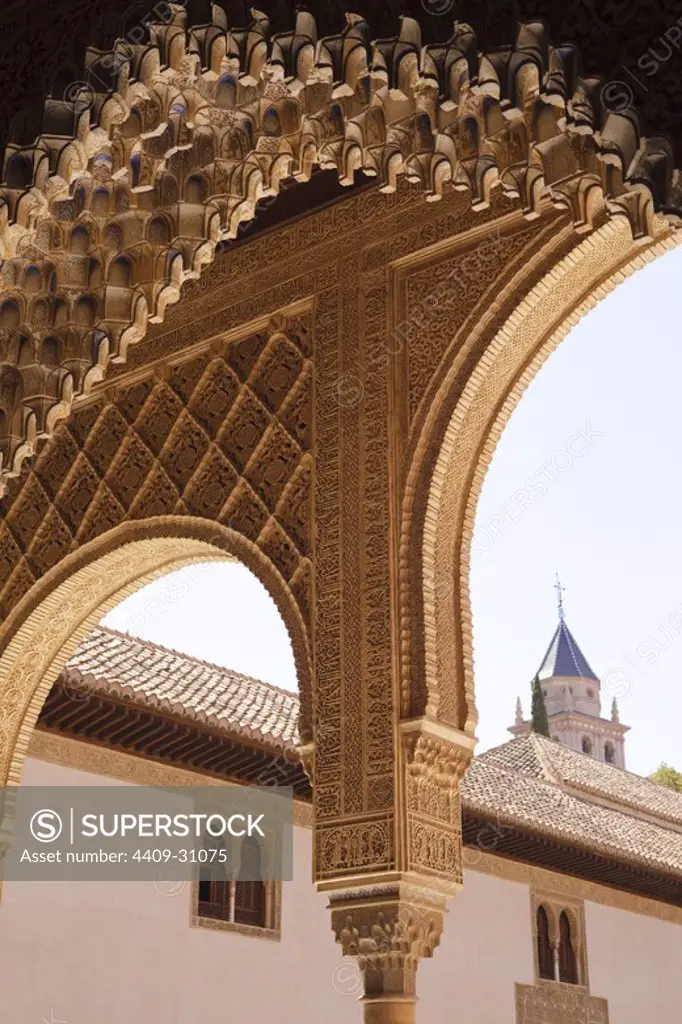 Los Palacios Nazaries. Alhambra de Granada. Granada City. Andalusia. Spain.