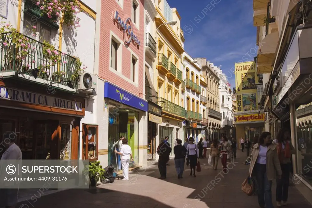 Sierpes Street. Sevilla City. Andalusia. Spain.