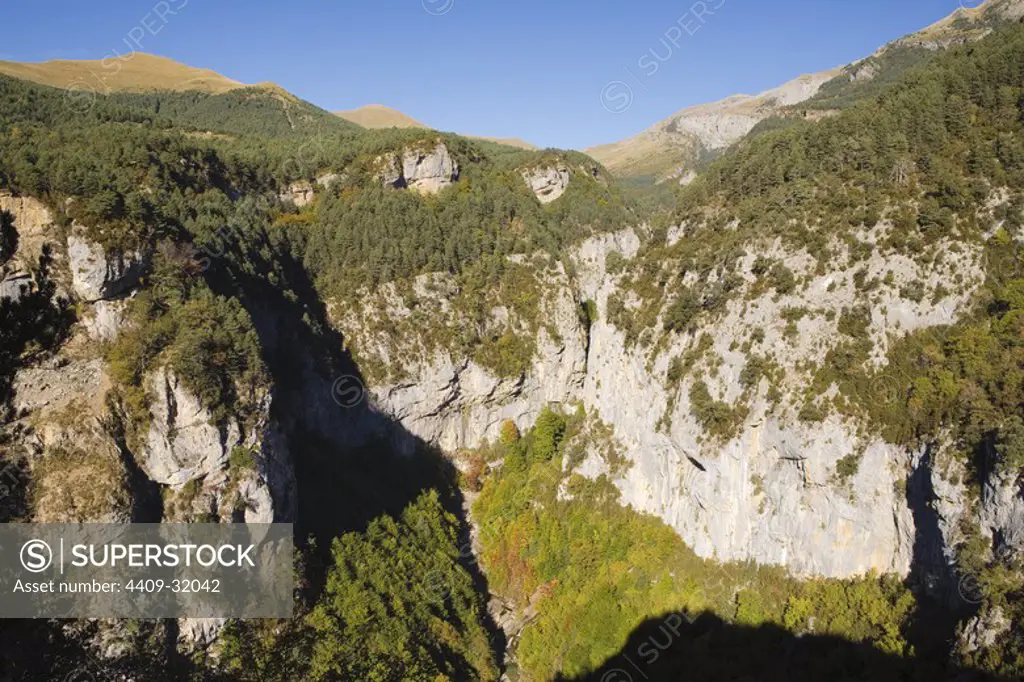 Escuain Valley. Ordesa y Monte Perdido National Park. The Pyrenees mountain. Huesca. Spain.