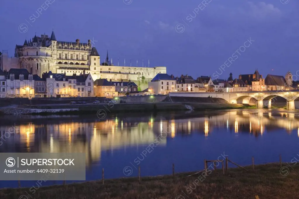 Loire River. City of Amboise. Loire Valley. France.