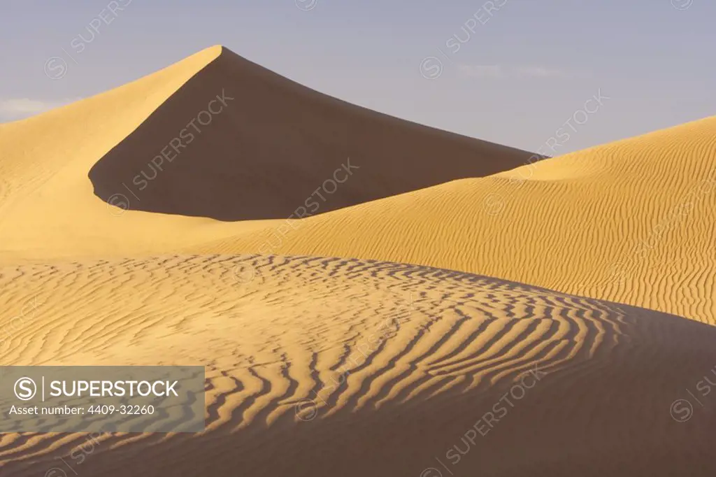 Dunes in Erg Lihoudi Desert. M'Hamid. Morocco.