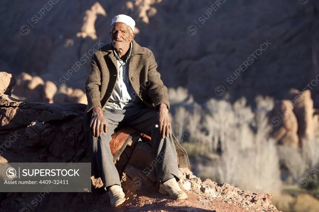 Elderly man in Dades Valley. Morocco.