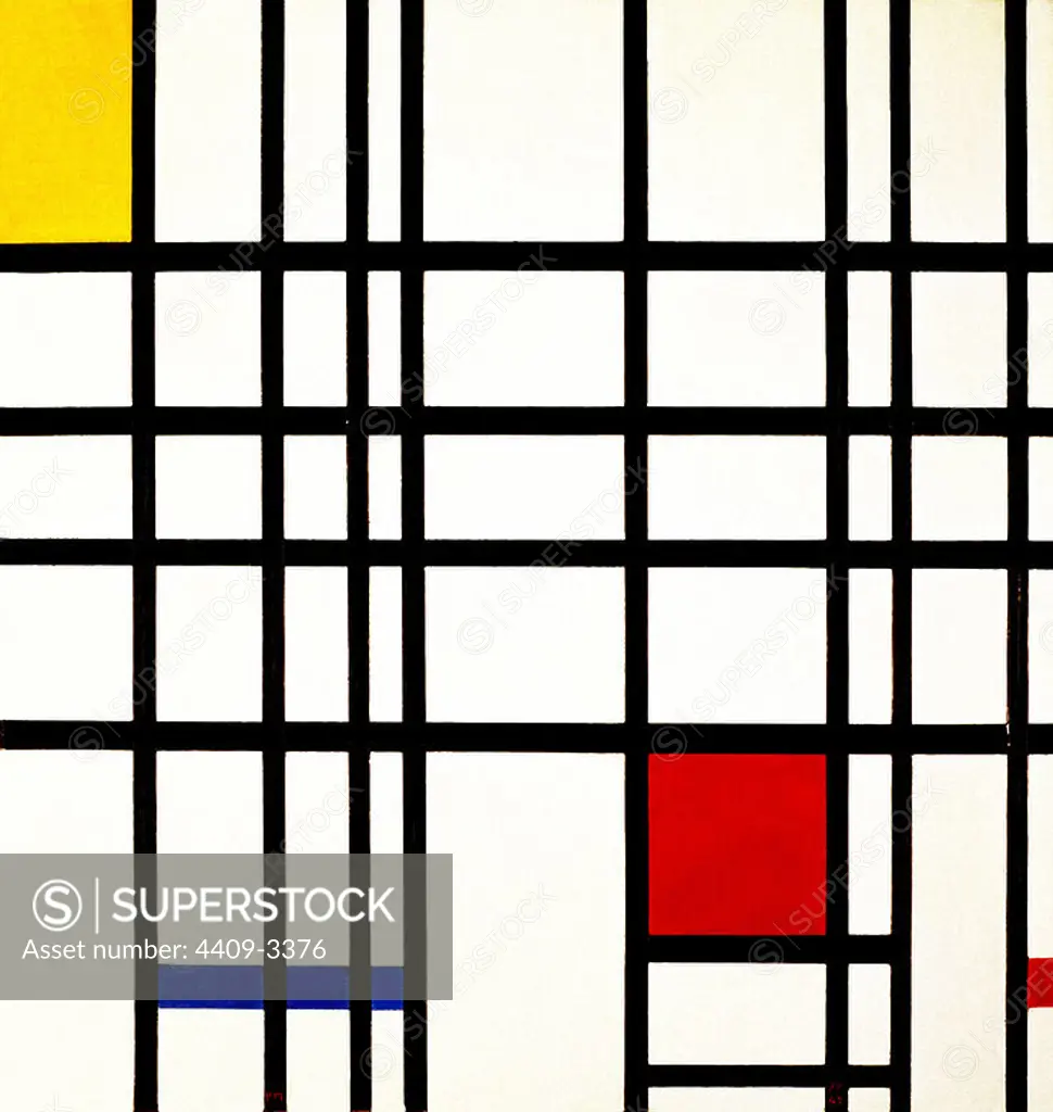'Composition with Red, Yellow and Blue', 1937-1942, Oil on canvas, 72,5 x 69 cm. Author: PIET MONDRIAN (1872-1944) PIET MONDRIAAN. Location: TATE GALLERY. LONDON. ENGLAND.