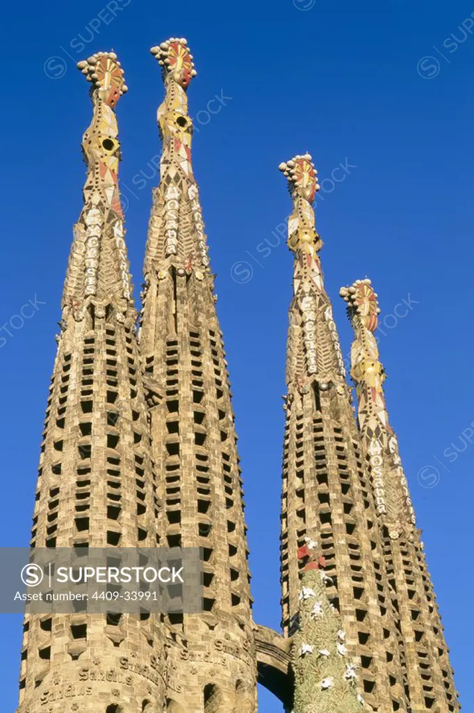 Basilica of the Sagrada Familia. Architect: Antoni Gaudí. Eixample District. Barcelona City. Spain.