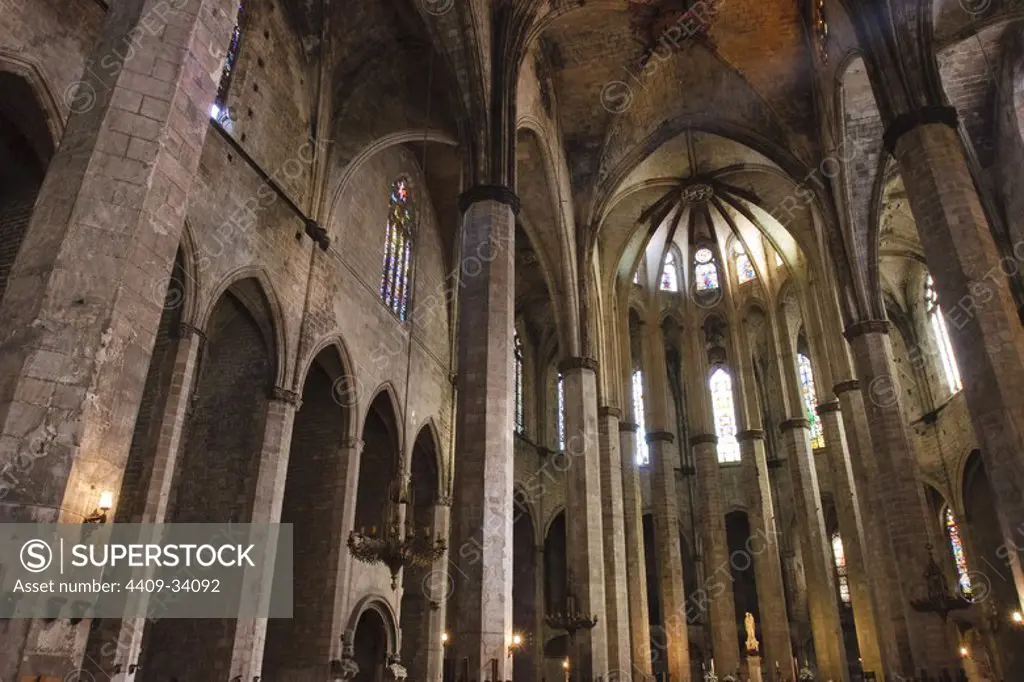 Basilica of Santa Maria del Mar. Ciutat Vella District. Barcelona City. Spain.
