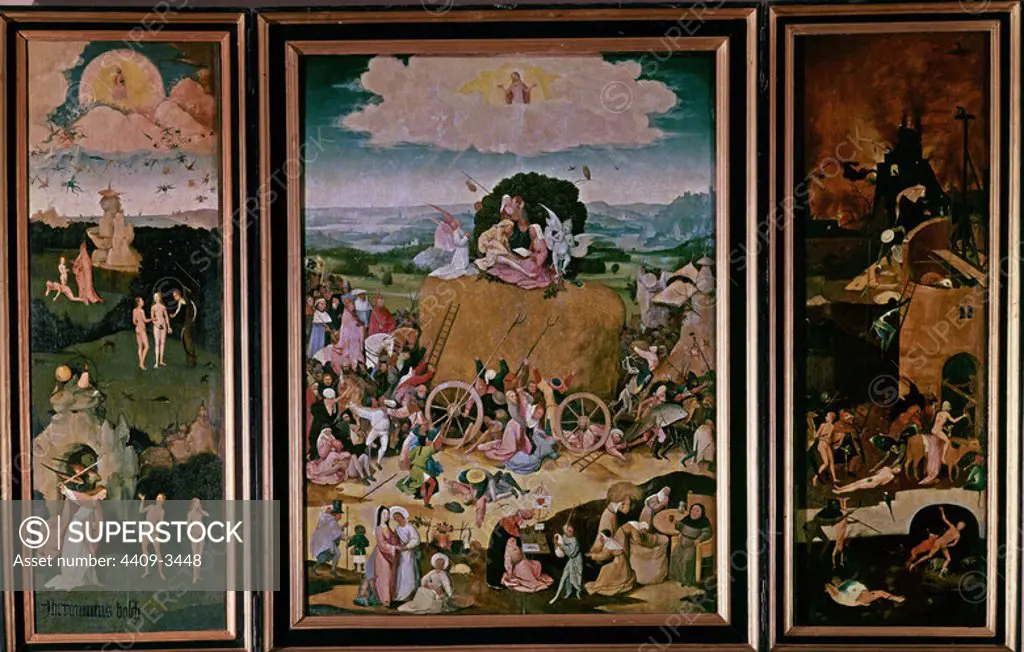 'Haywan', ca, 1516, Oil on panel, 147 x 212 cm, P02052. Author: JHERONIMUS VAN AKEN-EL BOSCO-J. BOSCH. Location: MONASTERIO-PINTURA. SAN LORENZO DEL ESCORIAL. MADRID. SPAIN.