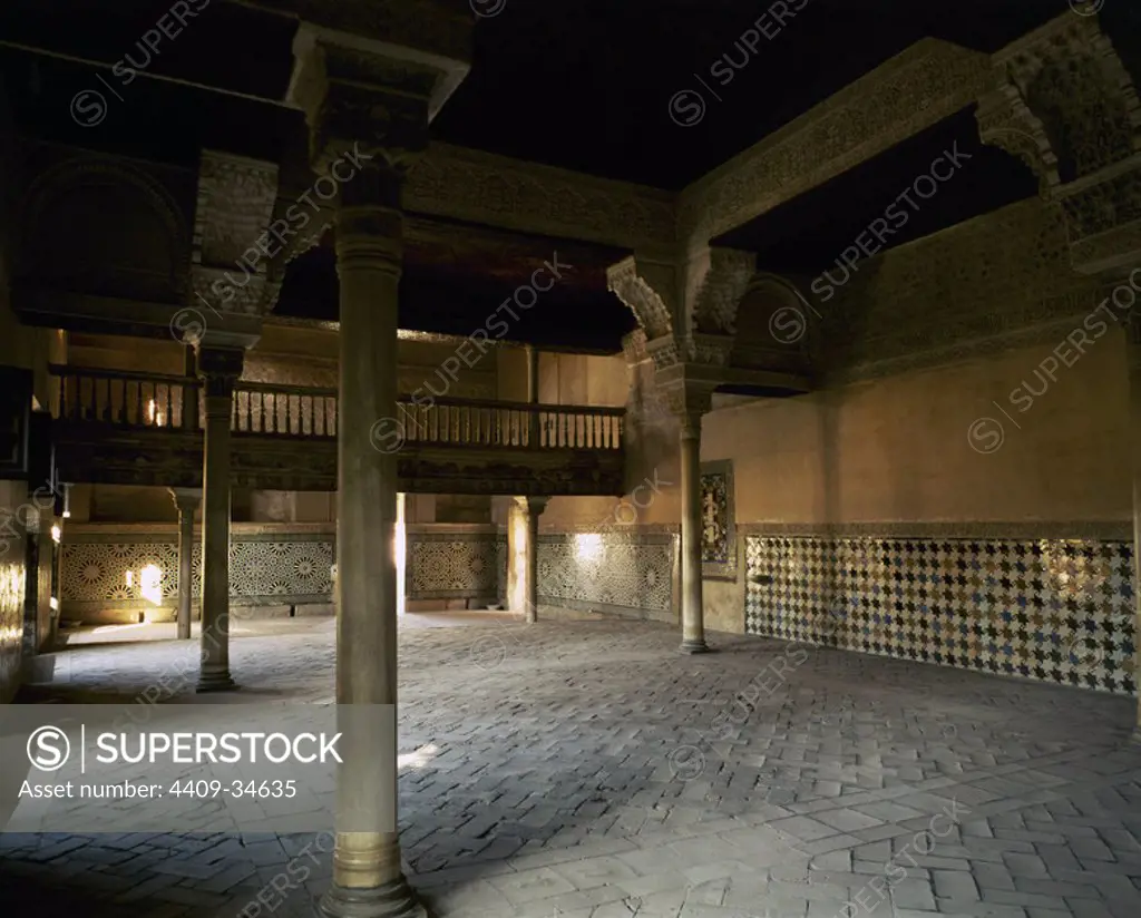 The Alhambra. 14th Century. Nasrid period. Mexuar. Initiated by Abu-LWalid Isma'il and rebuilt by Yusuf I and Mohammad V, between 1333 and 1391. Granada. Andalusia. Spain.