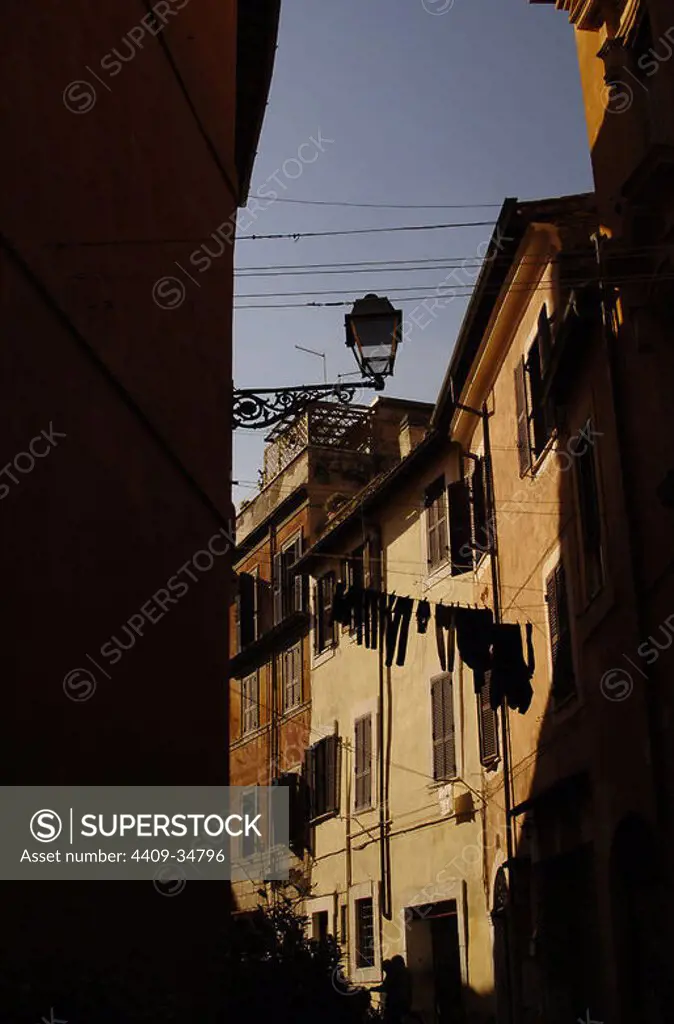 Italy. Rome. Buildings at the Trastevere district.