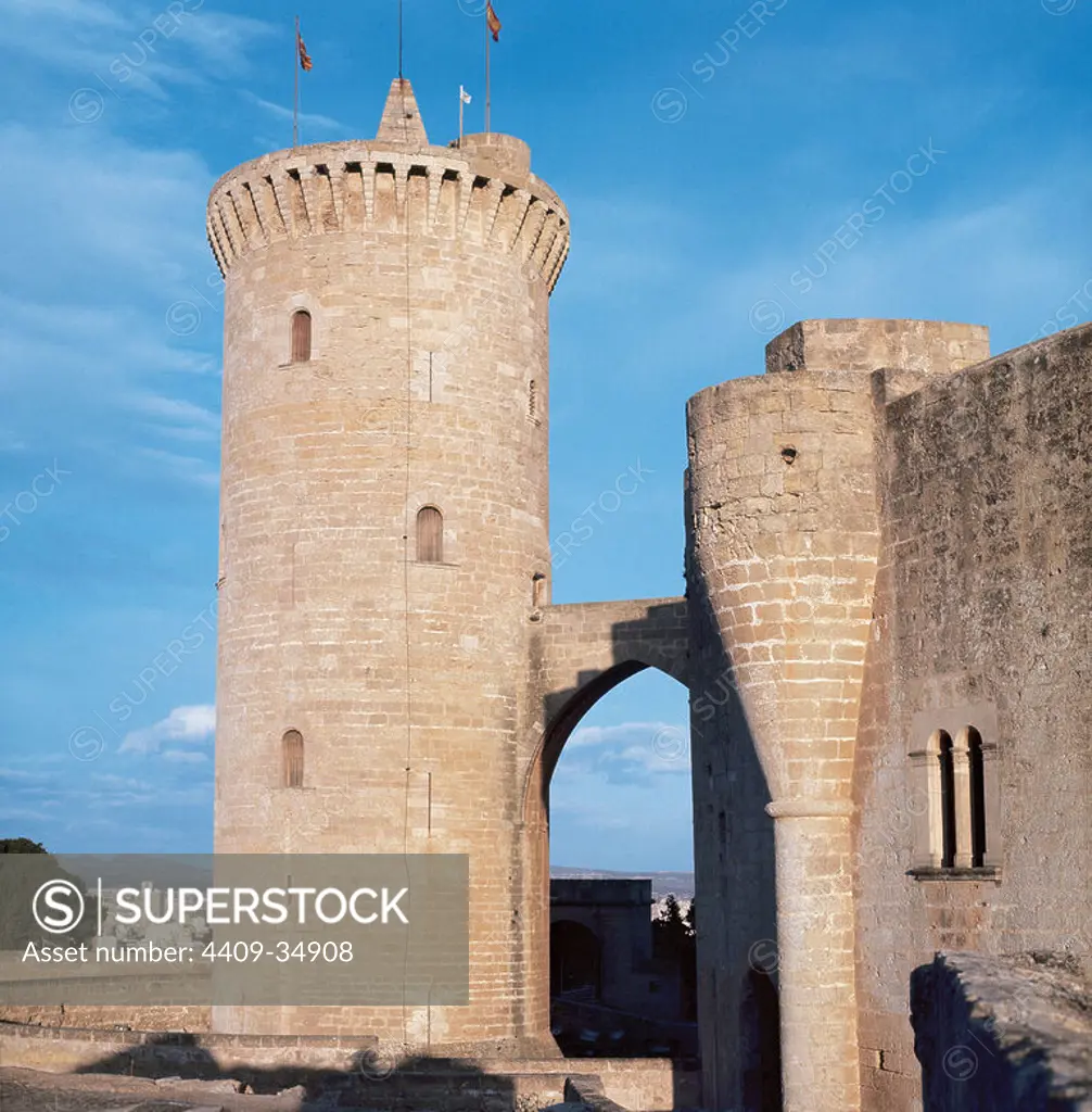 Bellver Castle. Early fourteenth century. Tower of Homage. Palma, Majorca. Balearic Islands. Spain.