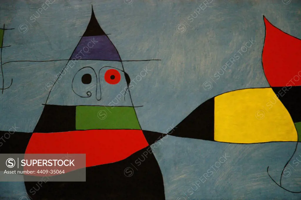 ARTE S. XX. ESPAÑA. JOAN MIRO (1893-1983). Pintor español. "PINTURA PARA EMILI FERNANDEZ MIRO" (1963). Detalle. Fundación Joan Miró. Barcelona. Cataluña.