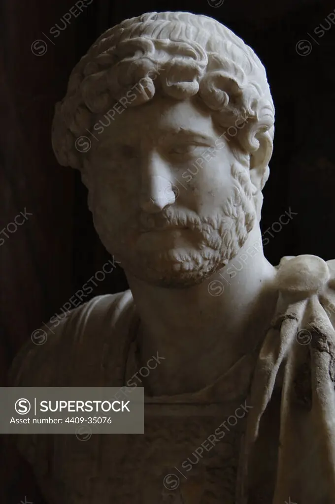 Publio Aelio Hadrian (76-138). Roman Emperor (117-138). Bust. Altemps Palace, Rome. Italy.