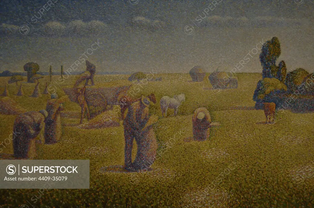 ARTE SIGLO XIX. FRANCIA. CHARLES ANGRAND (1854-1926). Pintor neoimpresionista francés. "LOS SEGADORES" (1892). Oleo sobre lienzo. Museo de Bellas Artes. HOUSTON. Estado de Texas. Estados Unidos.