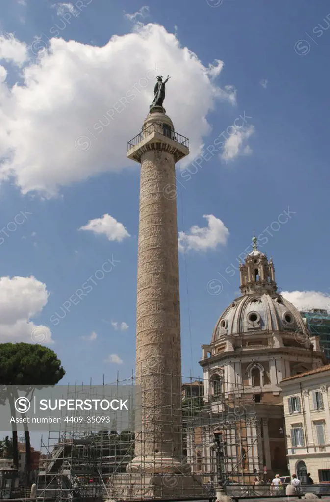 Italy. Rome. Trajan's Column. 2nd century A.D. Forum of Trajan.