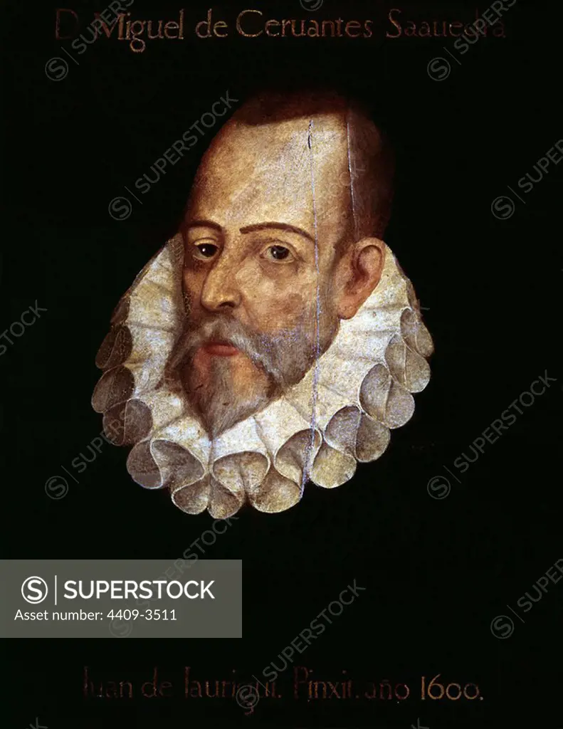 Miguel de Cervantes. 1600. Madrid, Language academy. Author: JUAN DE JAUREGUI. Location: ACADEMIA DE LA LENGUA-COLECCION. MADRID. SPAIN. MIGUEL DE CERVANTES SAAVEDRA (1547-1616).