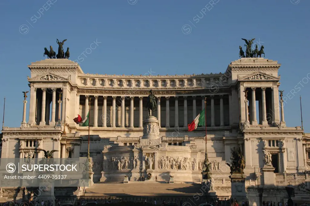 Italy. Rome. National Monument of Victor Emmanuel II. Altar of the Fatherland. Designed by Giuseppe Sacconi, 1885. Museum of Italian Reunification. Piazza Venezzia.